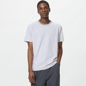 Uniqlo AIRism Cotton T-Shirt | Striped | Contrast Trim